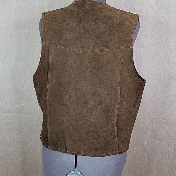 JOO‎ KAY 100% Leather Suede Brown Tasseled Western Vest - Picture 6 of 8